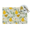 thumbnail image 4 of XMXT 1 Pcs PVC Woven Placemats, Vintage Yellow Pear Stain Resistant Anti-Skid Place Mats for Dining Table, 12 x 18 inches, 4 of 6