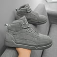 thumbnail image 2 of Men'S High-Top Fashion Sneakers - Casual Sports Street Style, Solid Color with Graphic Detail, EVA Sole, Round Toe - For Men - Suitable for Daily All-Season Lace-Up Running Shoes, PU & Fabric Upper,, 2 of 9