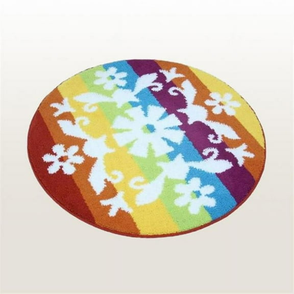 Naomi - Romantic Snowy World Round Home Rugs 35.4 by 35.4 inches