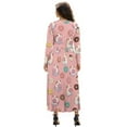 thumbnail image 2 of FKELYI Cartoon Hamster Donut Print Womens Fall Dress Long Sleeve Maxi Dress for Wedding Party Casual Outdoor Cloth V Neck Soft Dresses with Pocket, L, 2 of 6