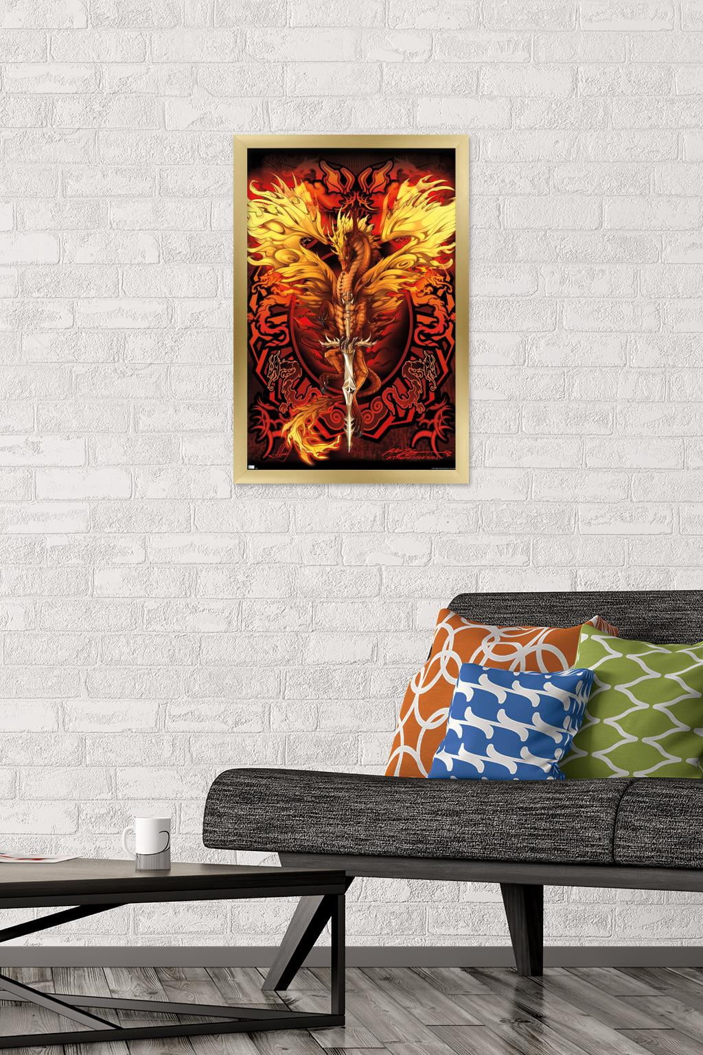 Ruth Thompson - Dragonblade Flameblade Wall Poster, 14.725" x 22.375", Framed