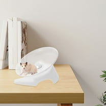 SEWCHICS Silent Gerbil Wheel Flying Saucer Design, White PP, 1 Piece, Indoor Small Pet Exercise Toy