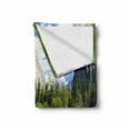 thumbnail image 2 of Yosemite Soft Flannel Fleece Blanket, Fluffy Clouds Forest Stones River Yosemite National Park California Usa Waterscape, Cozy Plush for Indoor and Outdoor Use, 50" x 60", Green Blue, by Ambesonne, 2 of 6