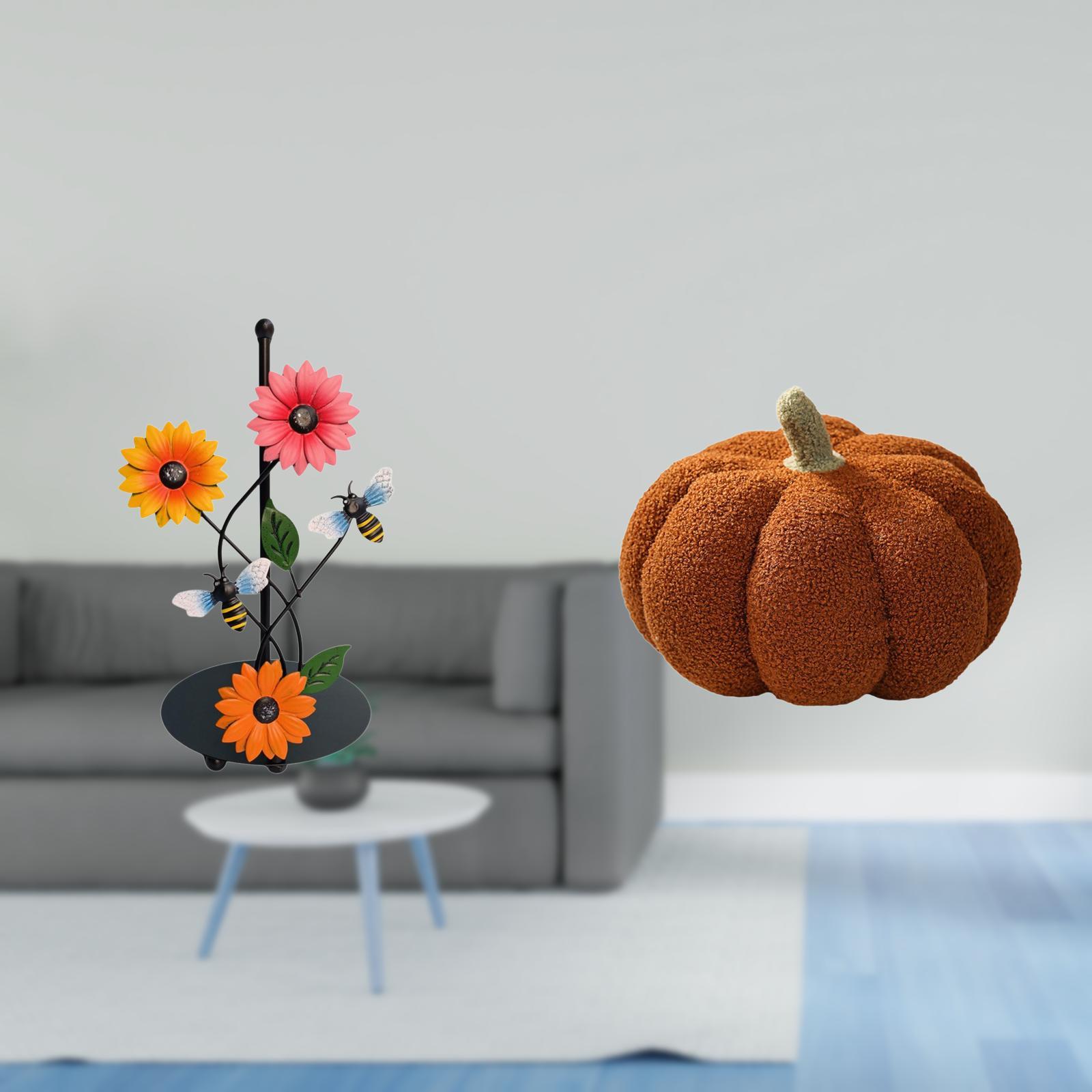 Fiocias Pumpkin Paper Towel Holder Dispenser Non Slip Vertical Tissue Holder Rack Stuffed Pillow Decoration Decorative Sofa Cushion for Home Bed Bedroom