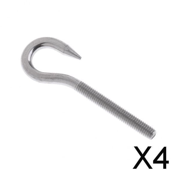 DYNWAVECA 3-6pack Marine 304 Stainless Steel Hook Bolt Eye Screw Threaded Bolt Boat Parts 4 Pcs