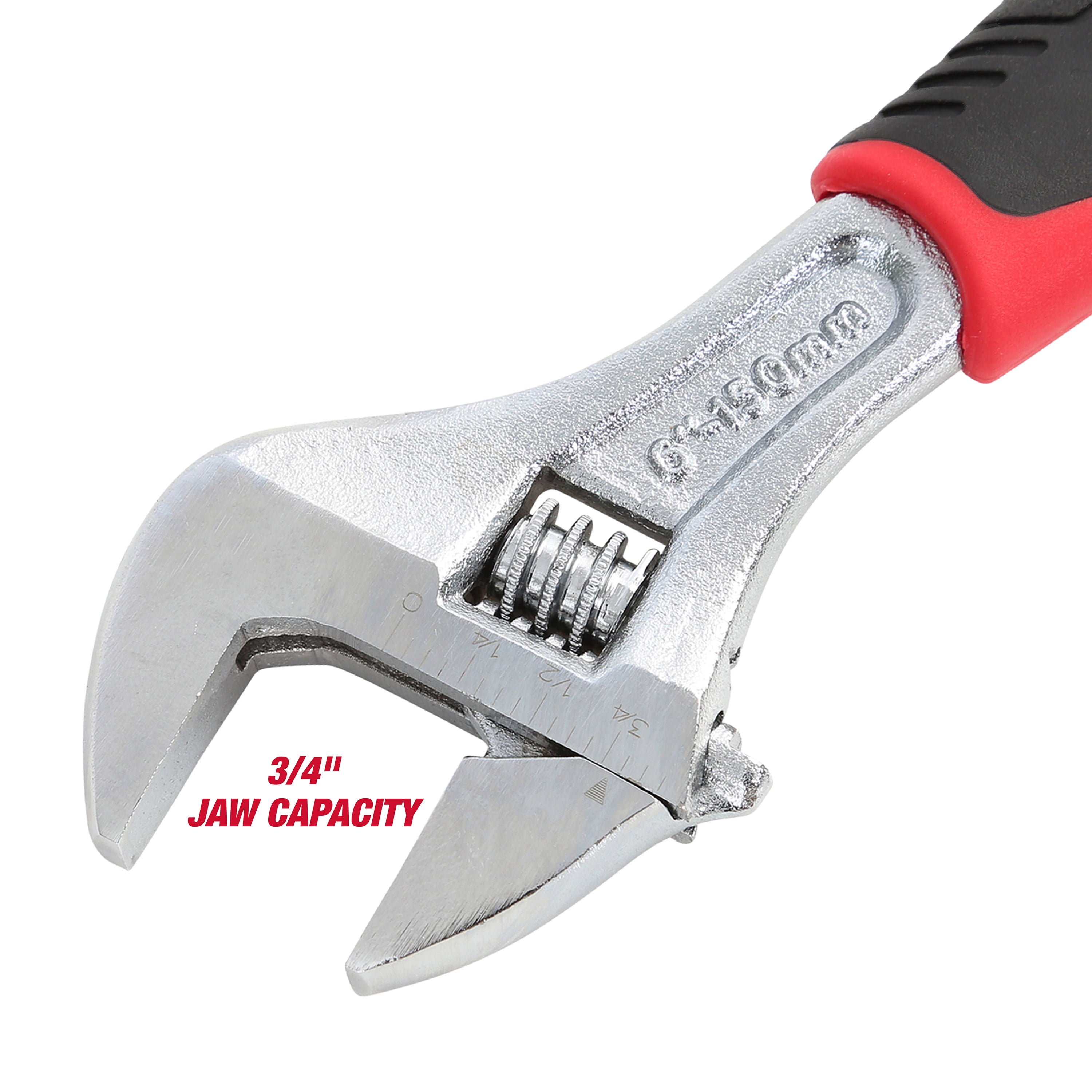 Hyper Tough 6-Inch Adjustable Wrench with Ergonomic Soft Grip