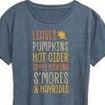 thumbnail image 3 of Instant Message - Fall Bucket List Leaves, Pumpkins, Hot Cider - Women's Short Sleeve Graphic T-Shirt, 3 of 6