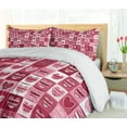 thumbnail image 5 of Ambesonne Pink White Duvet Cover Sets, Vintage Geometric, 2-Queen, Dried Rose White, 5 of 7