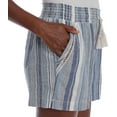 thumbnail image 2 of Briggs New York Women's Linen Blend Shorts with Pockets , Blue Stripe, XS, 2 of 4