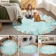 thumbnail image 5 of Blue Coastal Round Area Rug 8Ft Washable Large Circle Rugs for Living Room Dorm, Summer Nautical Beach Coral Starfish Non-Slip Carpet Floor Mats Indoor Outdoor Carpet Runner Aesthetic Home Decor, 5 of 8
