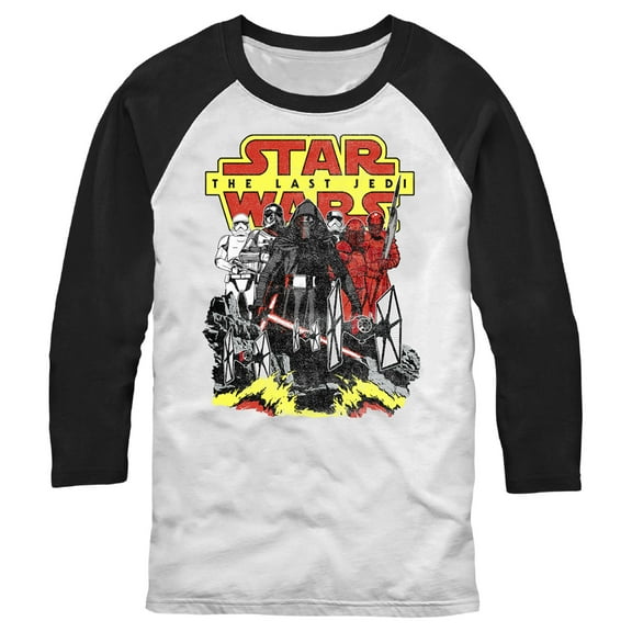 Men's Star Wars Kylo and the First Order  Baseball Graphic Tee White/Black Large
