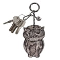 thumbnail image 5 of Daisy Rose Owl Keychain with Clasp and Key FOB Ring - PU Vegan Leather Small Decoration for HandBag for Womens and Backpacks - Grey Snake, 5 of 7