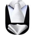 thumbnail image 1 of GHSDFBB Cravates Unies pour Hommes Cravate Formelle en Satin et Pochette Ensemble Carré Mariage, par, 1 of 7