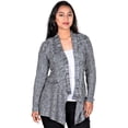thumbnail image 2 of RWB Womens Long Sleeve Open Sweater Summer Cardiagn Black Silver X-Large, 2 of 3