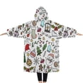 thumbnail image 2 of Oversized Wearable Blanket Hoodie,Multicolor Christmas Pattern Sherpa Blanket Hoodie with Super Pockets,Super Warm Fuzzy Pullover for Women & Men, 2 of 6