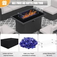 thumbnail image 3 of 8 Piece Patio Furniture Set with 44" Propane Gas Fire Pit Table, Outdoor Sectional Conversation Set Wicker Rattan Sofa Set with Coffee Table, 3 of 7