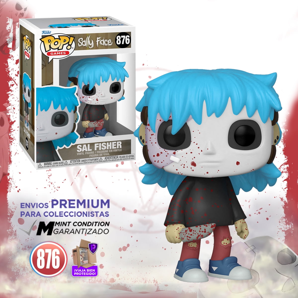 Funko Pop Sal Fisher #876 Sally Face Videojuego Figura Original Funko Sally Face