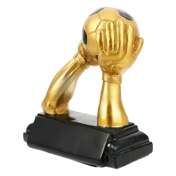 KAKOWELY Trofeos de fútbol de base ancha, premios de fútbol, trofeo deportivo mundial, medalla con diseño de mano, trofeo de fútbol para decoración de oficina, juguete de cumpleaños para fanáticos
