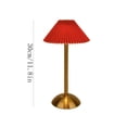 thumbnail image 3 of Cordless Pleated Table Lamp, Rechargeable Vintage Bedside Lamp, Portable Fabric Shade Night Light for Bedroom Dining Room Home Decor, 3 of 7