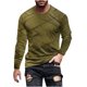 thumbnail image 2 of Blusas y camisas de manga larga con cuello redondo para hombre, blusa informal de manga larga con cuello redondo y estampado de rayas, blusa de poliéster para hombre, 2 of 5