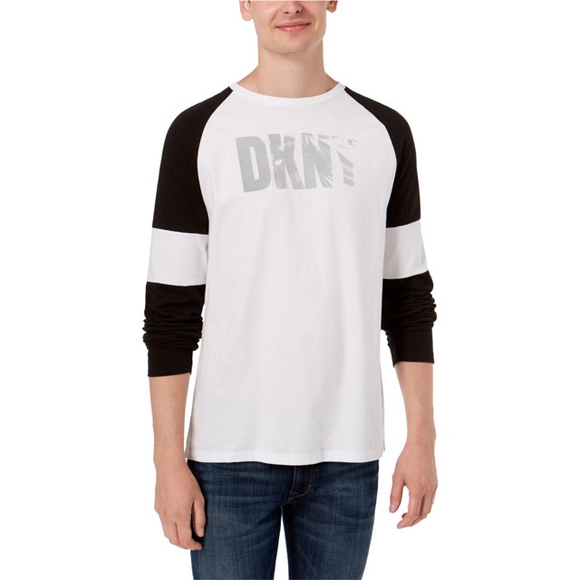 DKNY Camiseta gráfica con logotipo bloqueado en color para hombre, blanca, grande DKNY Camiseta gráfica