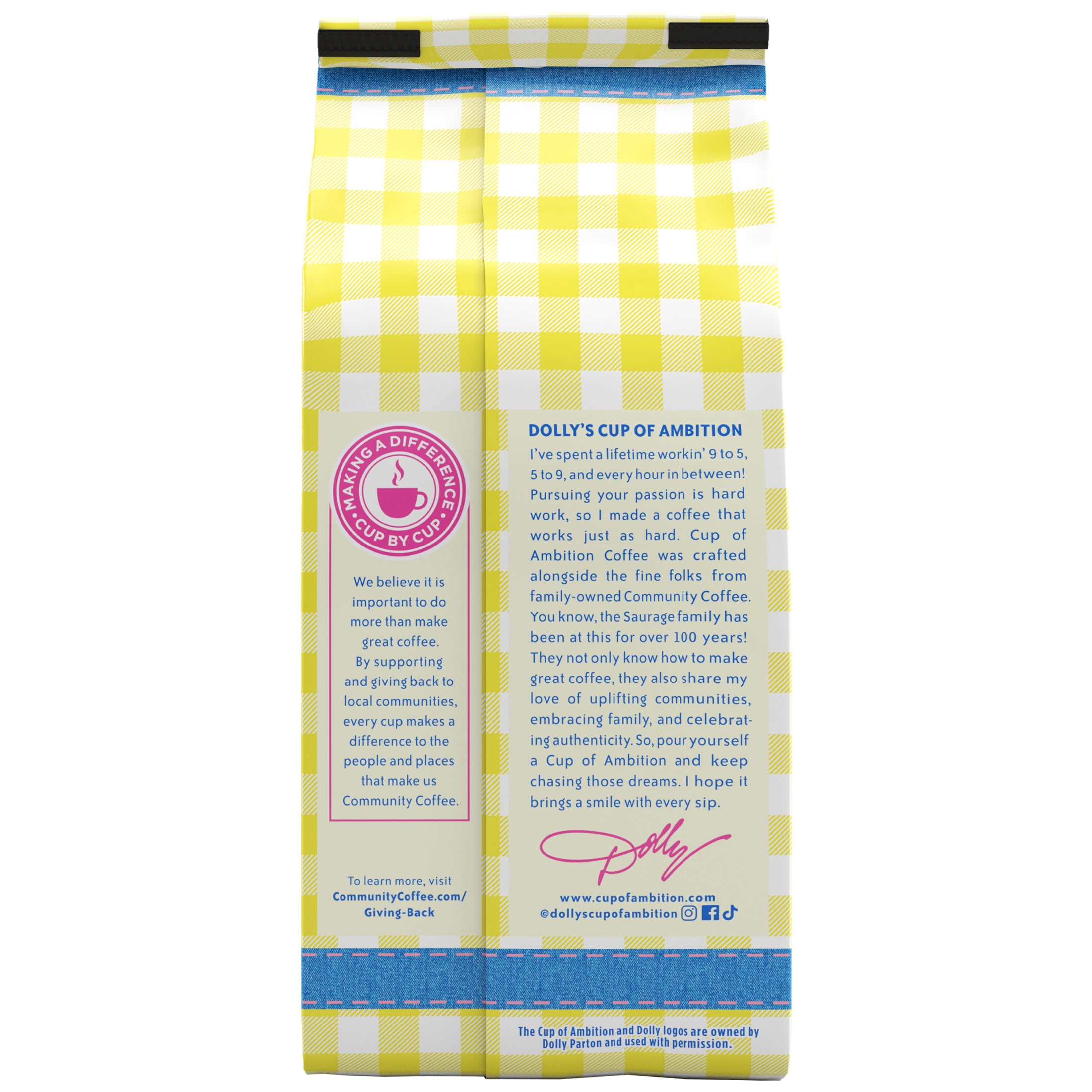 Dolly Parton’s Cup of Ambition™ with Community Coffee® Medium Roast Ground 12 Ounce Gable Top