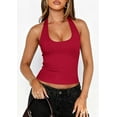 thumbnail image 3 of PRETTYGARDEN Women's Summer Halter Tank Tops Y2K Sleeveless Slim Fitted Backless Shirts Going Out Spring Workout Clothes, 3 of 10