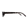 thumbnail image 3 of Classic Narrow Rectangular Spring Hinge Horned Powered Reading Glasses Brown Tortoise +2.25, 3 of 4