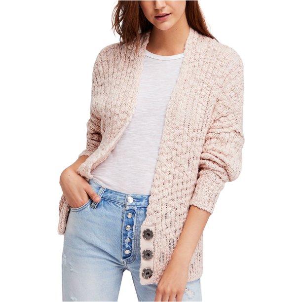Suéter tipo Cárdigan de punto grueso Free People rosa XS