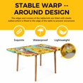 thumbnail image 4 of Alpaca Sunflowers Table Cloths for 6 Foot Rectangle Tables, Watercolor Animals Floral Plant Teal Patio Waterproof Elastic Fitted Tablecloths, Washable Rectangular Table Cover for Camping, 4 of 8