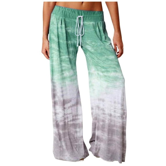 TIHLMK Womens Yoga Pants Women Casual Loose Gradient Tie-dye Printed Yoga Sport Long Pnats Wide Leg Pants Gift for Women
