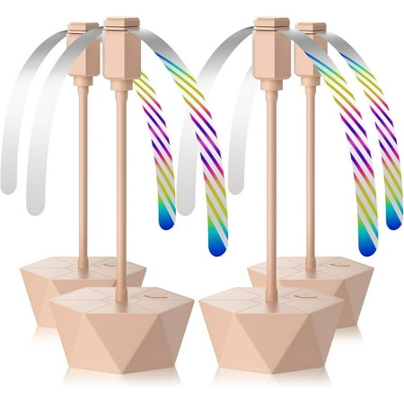 

4-PC Food Fans for Tables Outdoor Food Fan Food Fan with Flexible Goose-Neck Blades Portable Battery Powered Fan for Home Restaurant Party Picnic Patio (Pink)