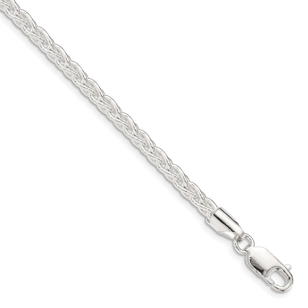 PriceRock Sterling Silver Spiga Chain Necklace 20 Inches