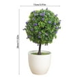 thumbnail image 6 of Artificial Boxwood Topiary Trees Faux Mini Tabletop Plants Farmhouse Bathroom Office Table DIY Display Centerpiece Decor 5.9x11inch Purple Clearance!, 6 of 6