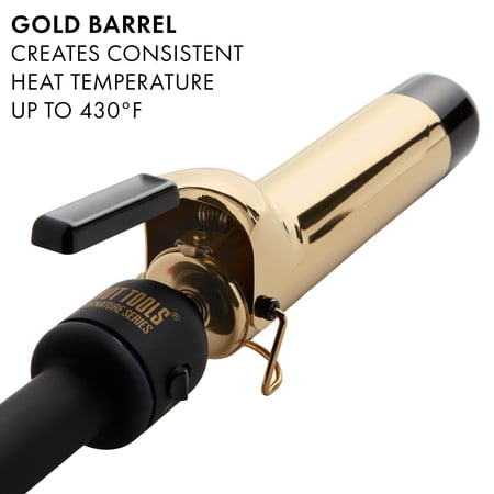 Hot Tools Pro Signature 1-1/2 Gold Curling Iron, Gold and Black