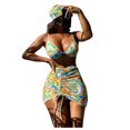 thumbnail image 1 of DPTALR Robe de Bain une-Pièce à Bretelles pour Femmes avec Culotte Maillot d'Été pour Dames pour Filles Gaze à Rayures, 1 of 4