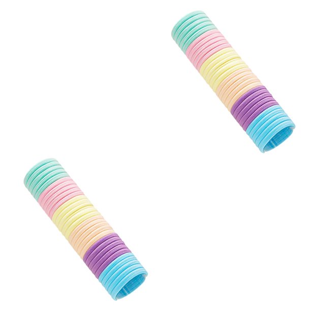 Qarigey 100 piezas de bandas para el cabello elásticas de alta elasticidad sin enganches para la escuela soporte para coletas sin costuras Type4 NO4