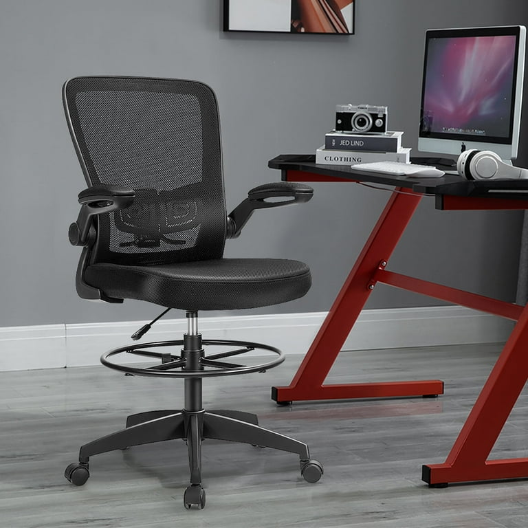 Costway Tall Office Chair Adjustable Height W/lumbar Support Flip Up Arms :  Target