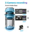thumbnail image 4 of Multi-Language 3-Camera Dash Cam - Clear Car Rearview Mirror, Video Recording, Wide Angle, WIFI Interconnection - Auto Safety Driving Recorder, 4 of 7