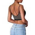 thumbnail image 4 of Lixiuxyad Front Closure Floral Lace Bra Comfortable Support Underwire T Shirt Bralette Soft Wireless Everyday Wear,Bras for Women Black 32, 4 of 5