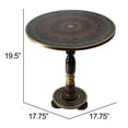 thumbnail image 7 of Natural Geo Rosewood Round Wooden 18" Accent Table - Army Green, 7 of 7
