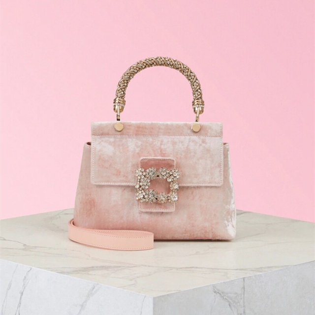 Alirattan-Bolso de mano con diamantes y flores para mujer, bolsa de terciopelo con diamantes de imitación, con textura de nicho de alta gama, 2022 Fivean unisex