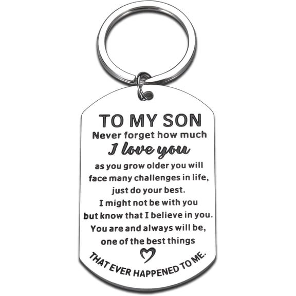 Valentine Stuffer for Teen Boys, Son Gifts from Mom Dad, Valentine Keychain Gift for Son, Gift for Son 18th 21st Birthday, Graduation Gifts for Son, To My Son Christmas Stocking Stuffer for Teen Boys