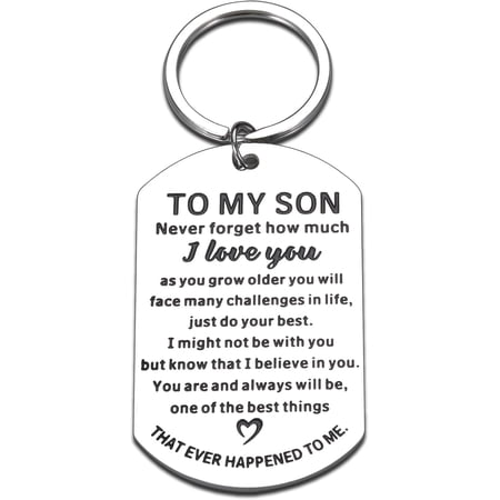 Valentine Stuffer for Teen Boys Son Gifts from Mom Dad Valentine Keychain Gift for Son Gift for Son 18th 21st Birthday Graduation Gifts for Son To My Son Christmas Stocking Stuffer for Teen Boys