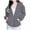 Grey, variant on Towmus Women Cute Rugby Graphics Full Zip Up Hoodie Aesthetic Sweatshirt Cotton Jacket with Pockets