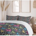thumbnail image 6 of Ambesonne Colorful Duvet Cover Sets, Butterflies on Zebra, 2-King, Yellow Blue Pink, 6 of 7