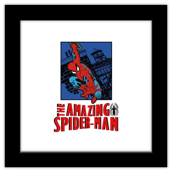 Gallery Pops Marvel Spider-Man - Retro Spotlight Amazing Spider-Man Wall Art, Black Framed Version, 12" x 12"