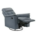 thumbnail image 4 of Lexicon Fauteuil Inclinable Pivotant à Bascule en Cuir Assorti Bristow, Bleu Gris, 4 of 8