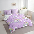 thumbnail image 3 of Feelyou Magic Unicorn Bedding Comforter Set 7pcs, Cartoon Rainbow Queen Bedding Sets, Princess Bowknot Queen Sheet Sets, Ultra Soft Room Decorative, 3 of 7