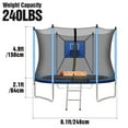 thumbnail image 2 of 8FT Kids Recreational Trampoline with Basketball Hoop, Enclosure Net and 2 Steps Ladder for Indoor, Outdoor and Backyard, Blue, 2 of 6